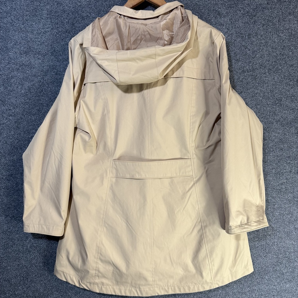 Lands End Jacket Womens Extra Large Hooded Full Zip Beige - Picture 8 of 15